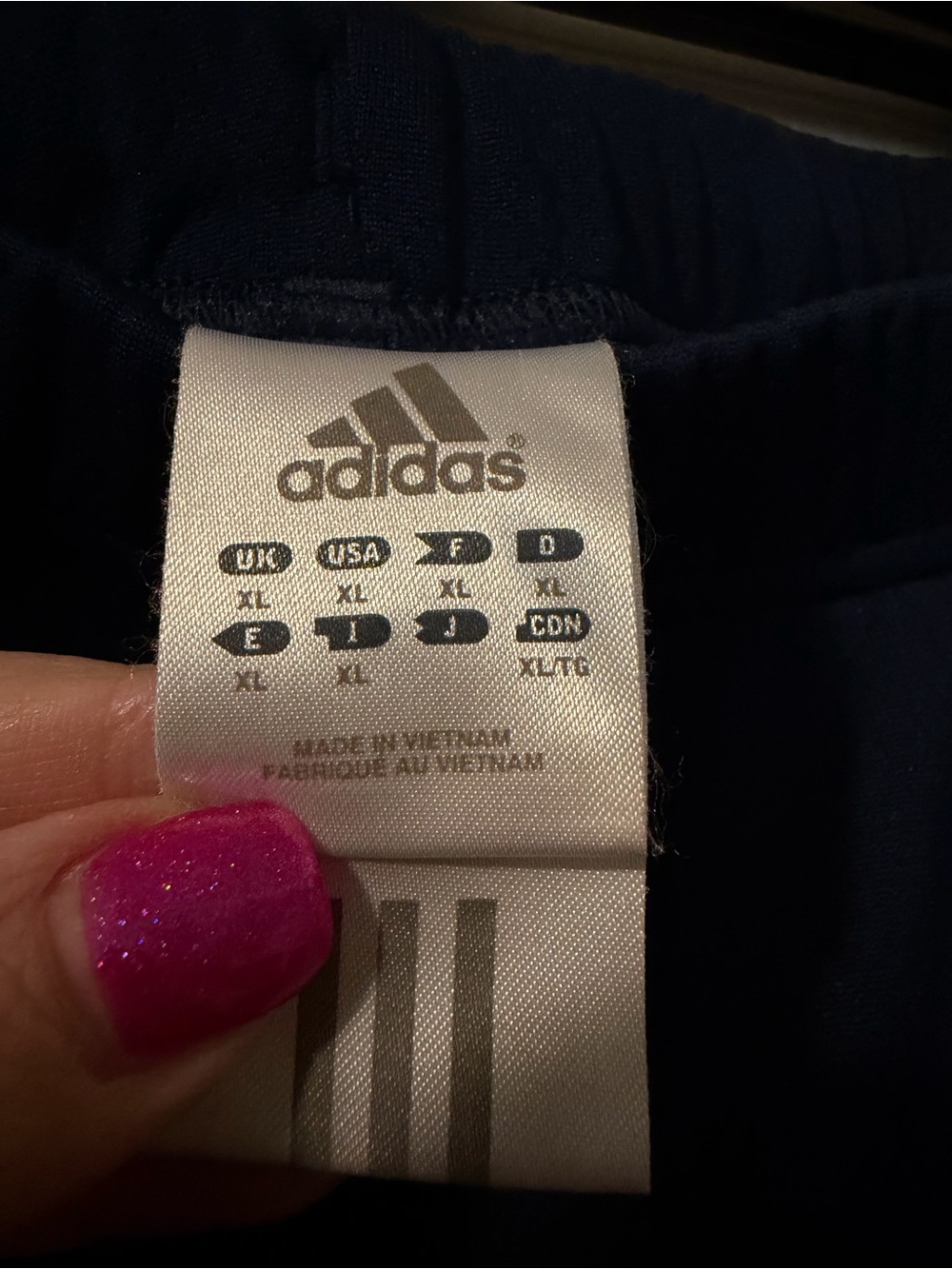 adidas Navy capris with White Three-Stripes - Picture 3 of 3